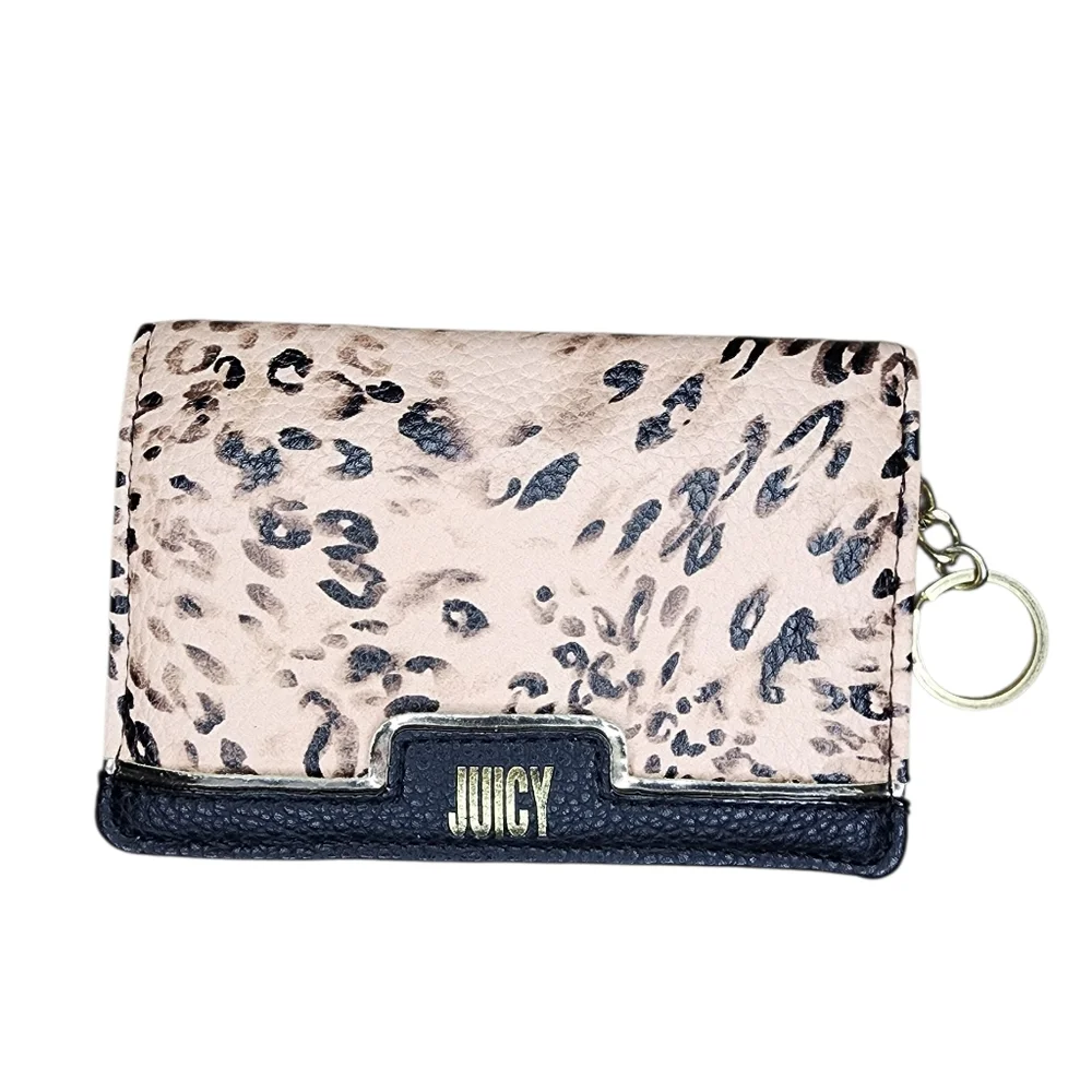 JUICY COUTURE cheetah print bi-fold card wallet